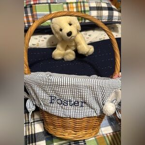 Monogrammed Easter basket with liner Foster Pottery Barn size small